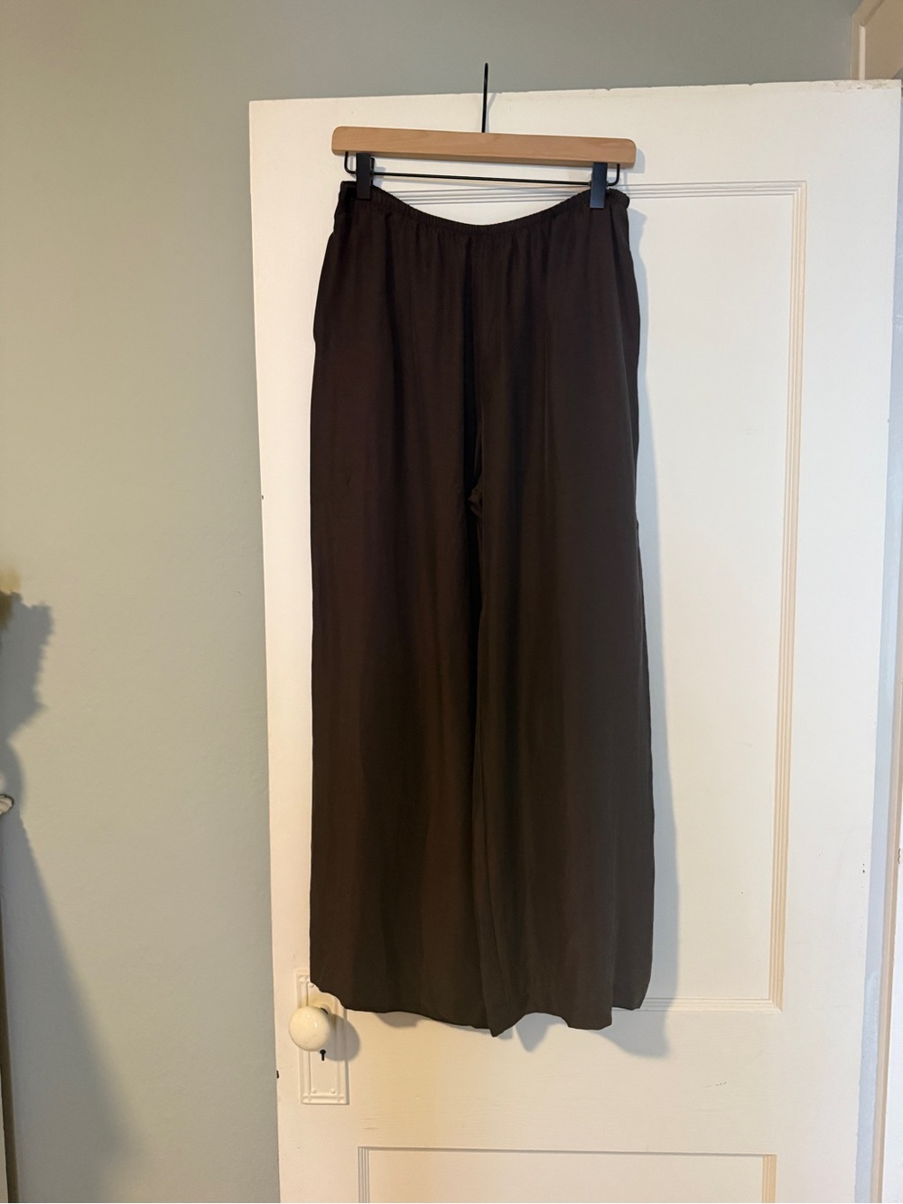 Leset Arielle Silky Satin Pants Chocolate Brown medium $350